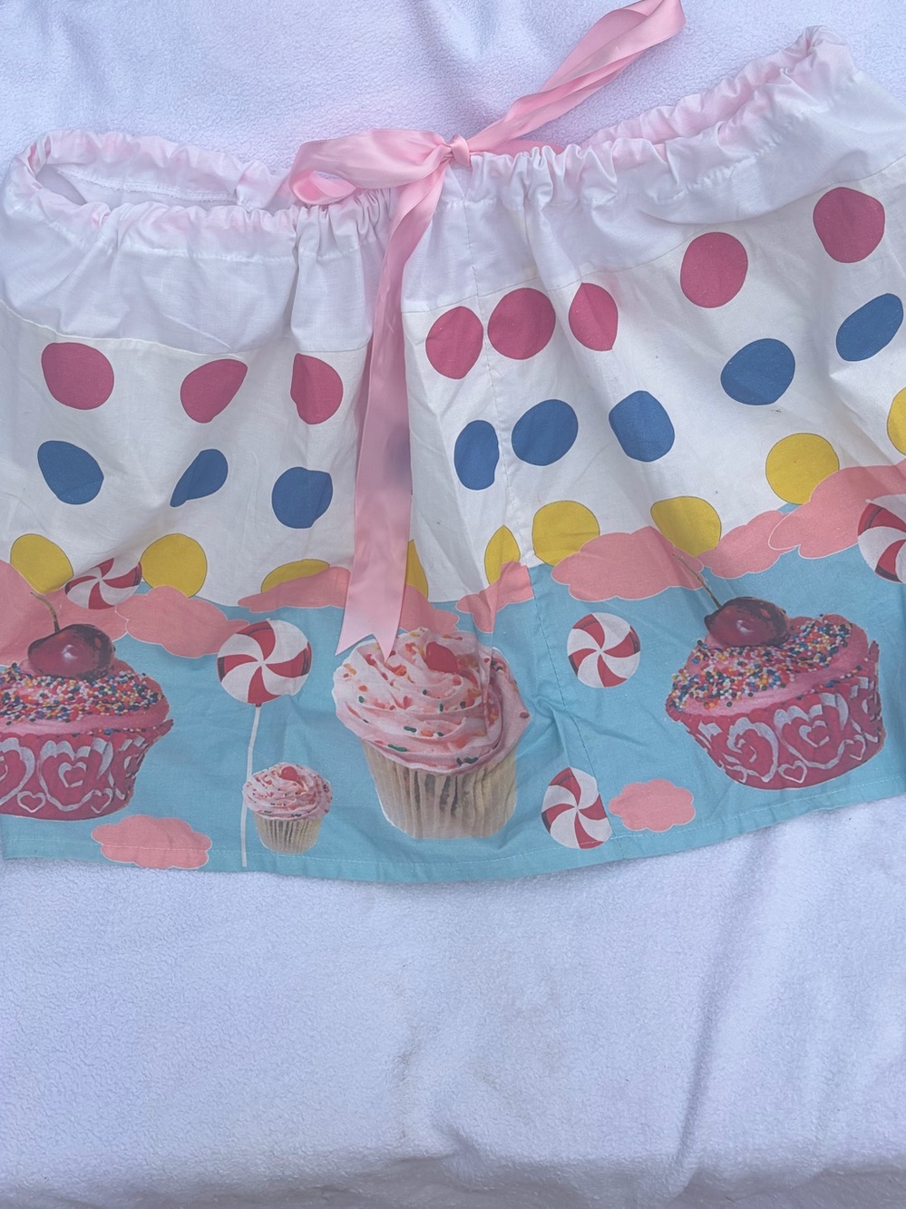 Woman’s Cupcake Print Skirt with Pink Ribbon